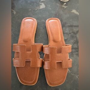 Designer inspired Leather Slide Sandals